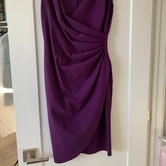 Purple Jeweled Shoulders Dress Size 14 - Picture 6 of 6